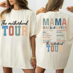 Comfort Colors The Motherhood Tour Shirt, Trendy Mom Life Shirt, Gift for Mama, Mother's Day Tee, Front and Back Print Mom Shirt