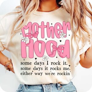 Motherhood Coquette Bow Checker PNG, Retro Mother hood Png, Funny Mom Sarcastic Mama Png, Retro Png Mom shirt Png, Mothers Day png, Mama Png